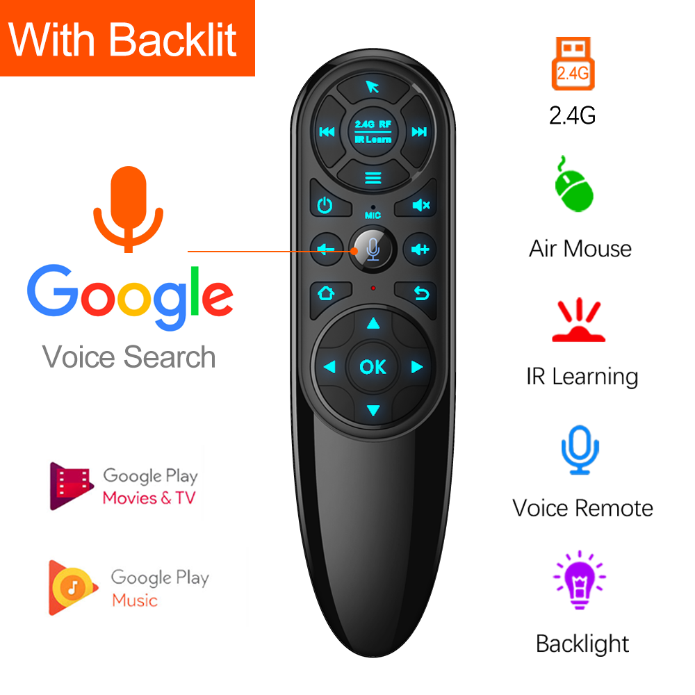 Q6 Professional Wi-fi Air Mouse with Gyroscope, 2.4G Backlit IR Studying Voice Distant for Android TV Field