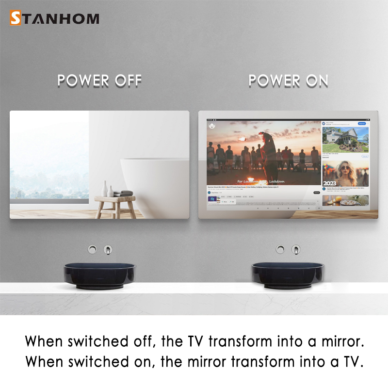 STANHOM Android Contact Display Good TV Mirror with Distant Management - Accessible in 21.5, 27, 32, 43, 55, 65, and 75 Inches